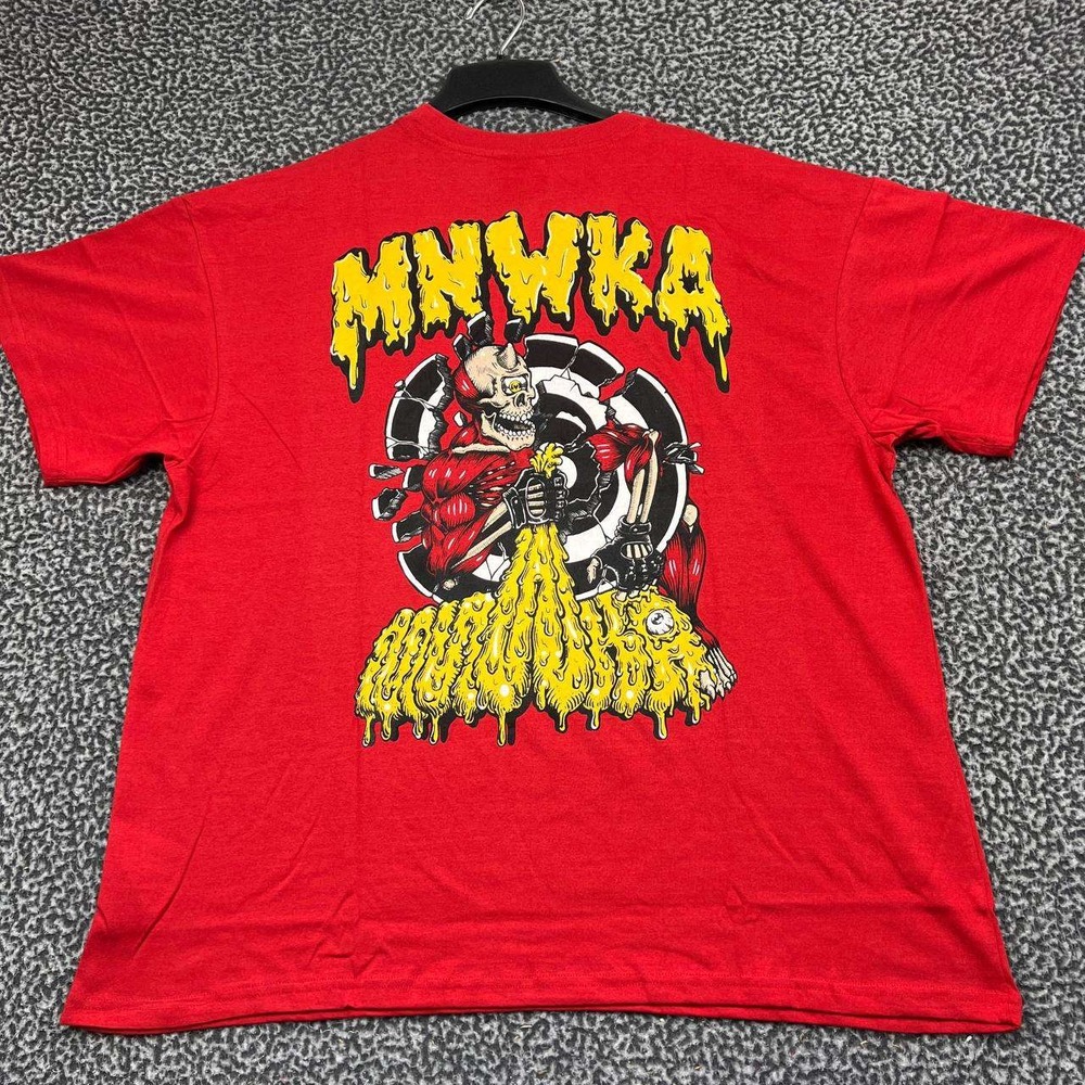 Mishka MNWKA Skull Graphic Shirt Men Red XL Short Sleeve Cotton New